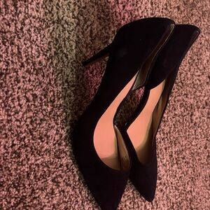 INC International Concepts Black Suede Heels